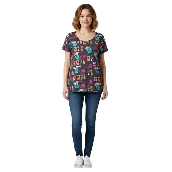 LuLaRoe Tops - LulaRoe Women's Short Sleeve Multicolor Print Classic T-Shirt Size Medium NWT